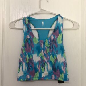 Ideology Girls Butterfly Blue Abstract Racerback Sports Bra Size Large NWT